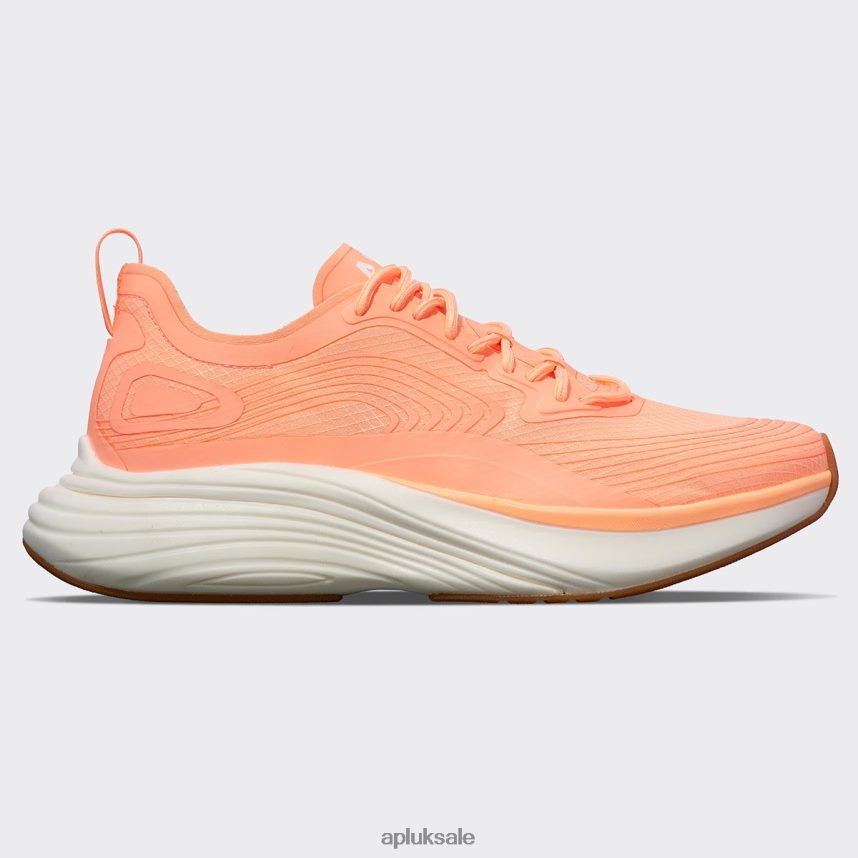 APL Streamline 23 - VH8XNZ877 APL Shoes UK Neon Peach/White/Gum Men Running