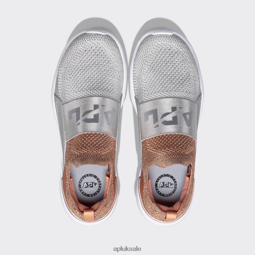 APL TechLoom Bliss 31 - VH8XNZ805 APL Shoes UK Rose Gold/Metallic Silver/White Men Running