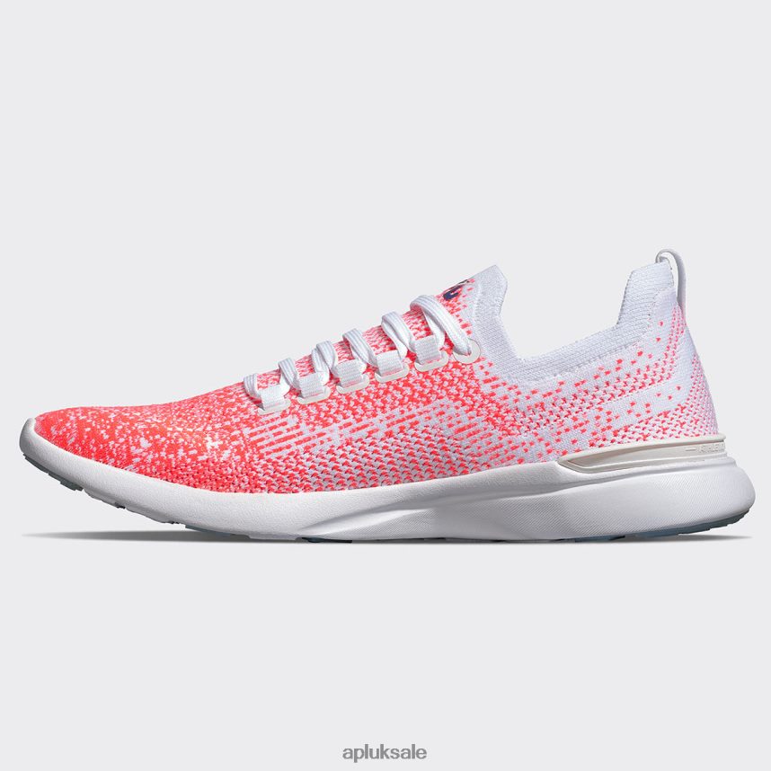 APL TechLoom Breeze 37 - VH8XNZ741 APL Shoes UK White/Impulse Red/Ombre Men Running