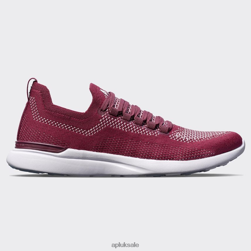 APL TechLoom Breeze 38 - VH8XNZ870 APL Shoes UK Burgundy/Bleached Pink/White Men Running