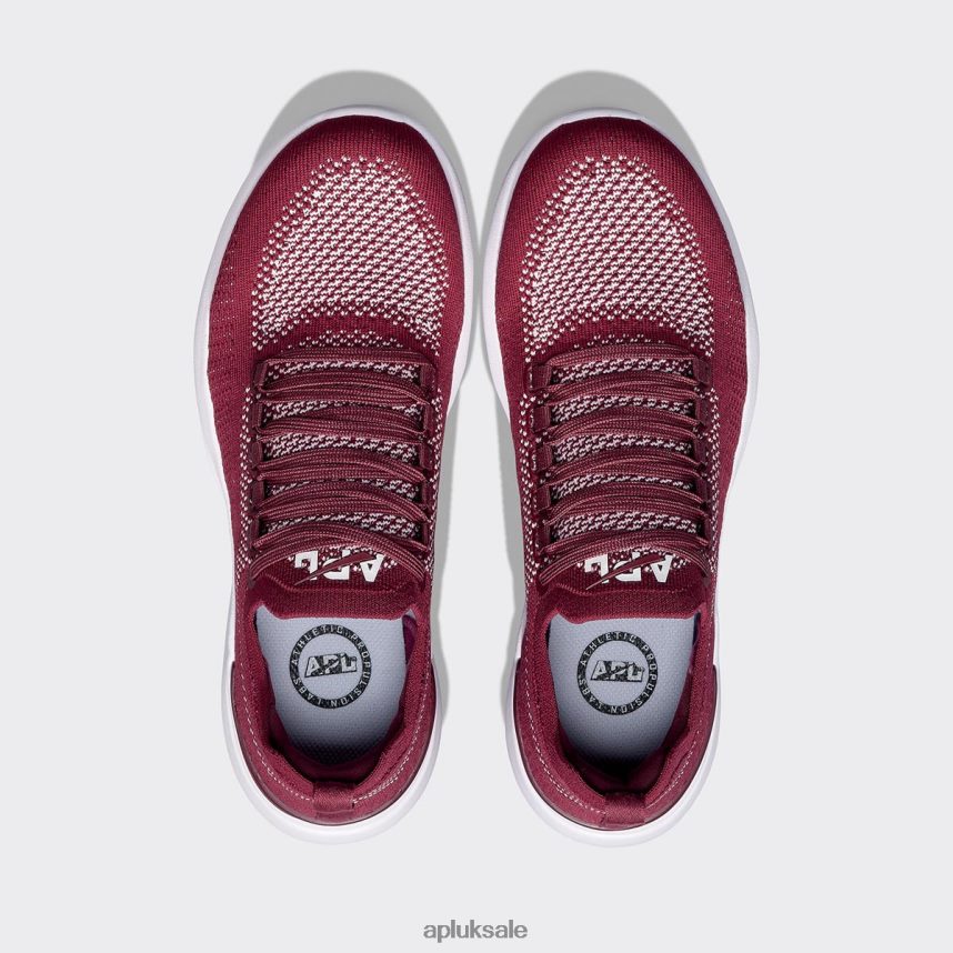 APL TechLoom Breeze 38 - VH8XNZ870 APL Shoes UK Burgundy/Bleached Pink/White Men Running