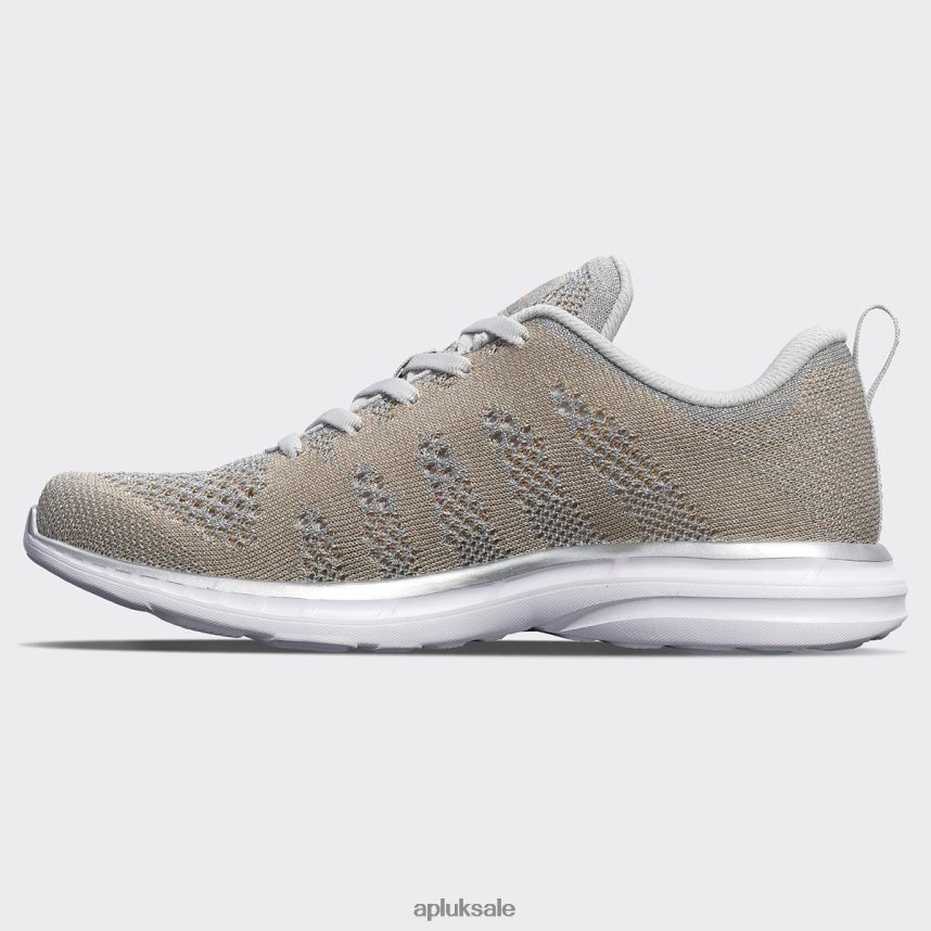 APL TechLoom Pro 49 - VH8XNZ843 APL Shoes UK Metallic Silver/Champagne/White Men Running