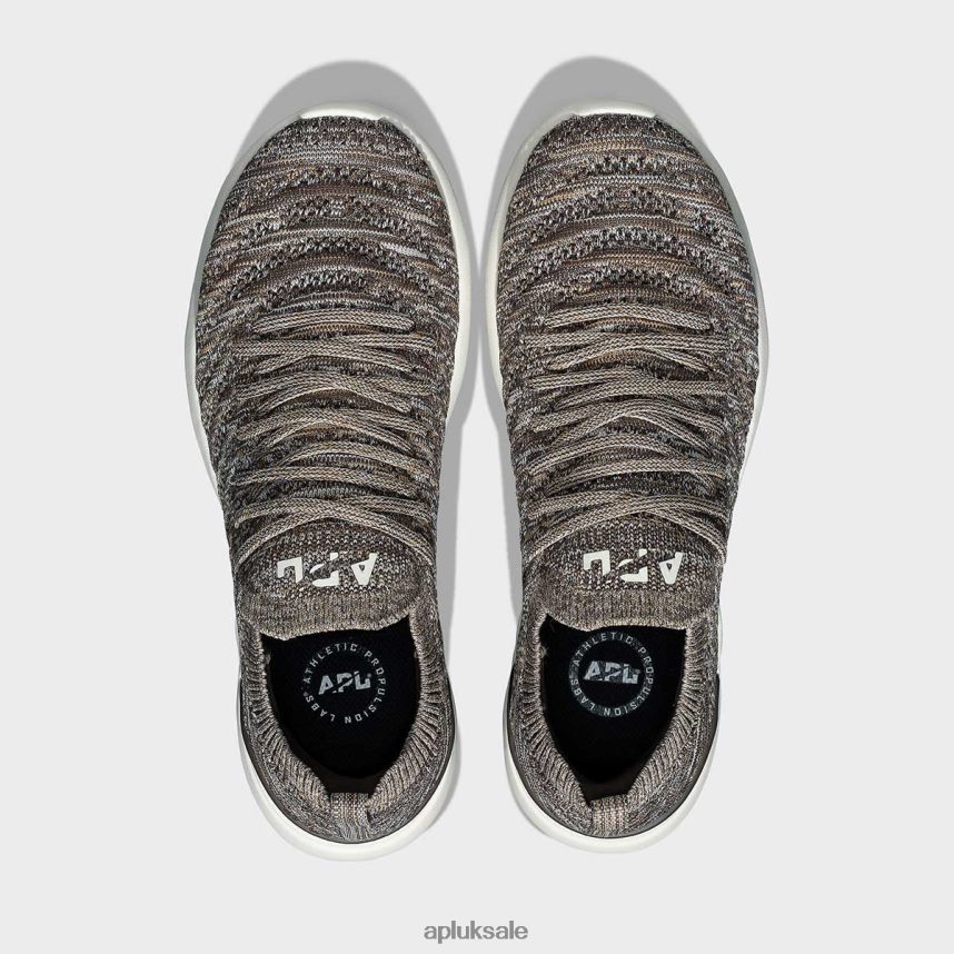 APL TechLoom Wave 61 - VH8XNZ767 APL Shoes UK Chocolate/Ivory/Melange Men Running