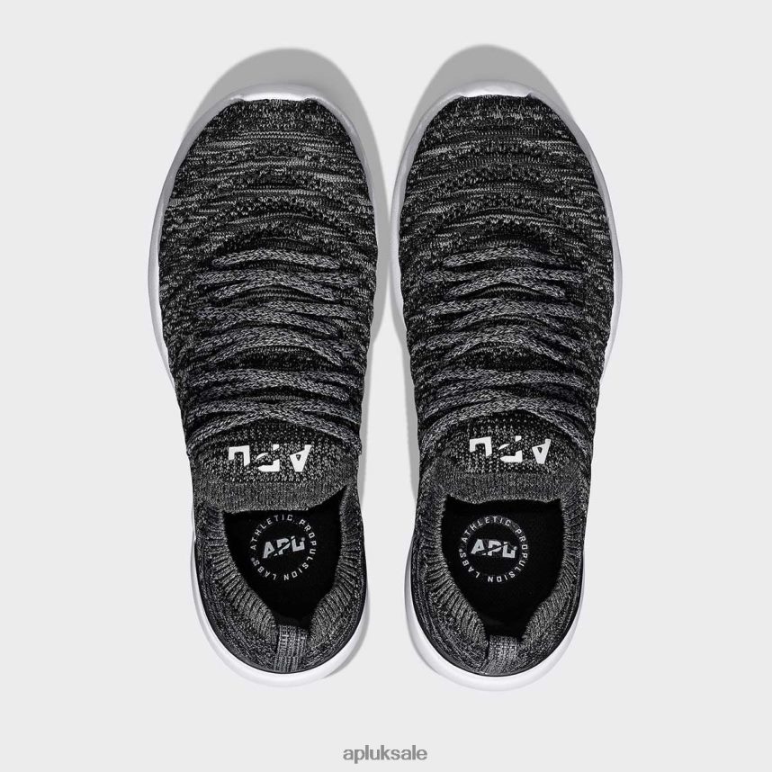 APL TechLoom Wave 61 - VH8XNZ778 APL Shoes UK Black/Cement/Melange Men Running