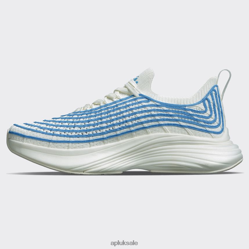 APL TechLoom Zipline 67 - VH8XNZ718 APL Shoes UK Ivory/Coastal Blue Men Running