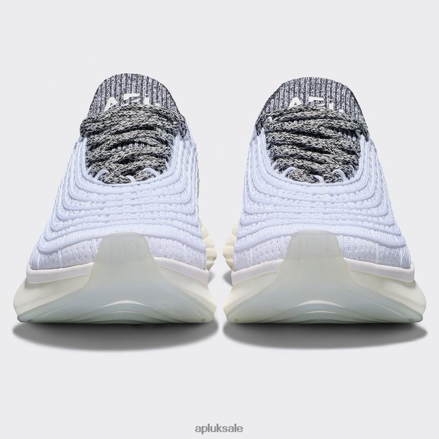 APL TechLoom Zipline 68 - VH8XNZ744 APL Shoes UK White/Black/White Melange Men Running