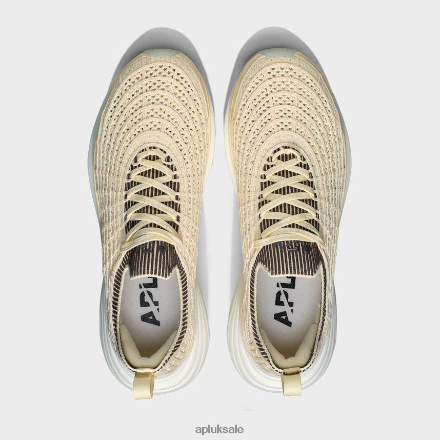 APL TechLoom Zipline 68 - VH8XNZ768 APL Shoes UK Vanilla/Chocolate/Ribbed Men Running