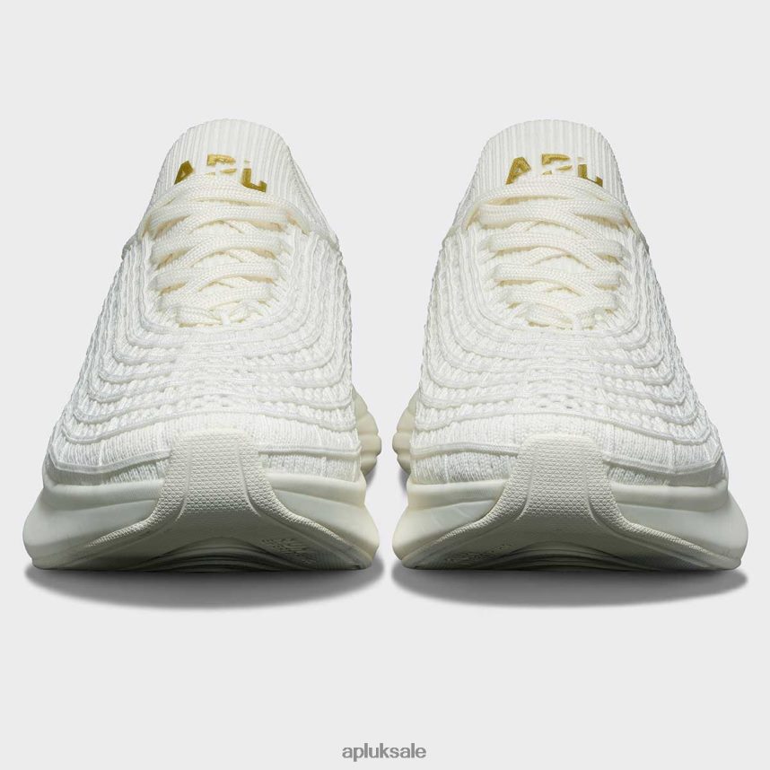 APL TechLoom Zipline 69 - VH8XNZ797 APL Shoes UK Ivory/Gold Men Running