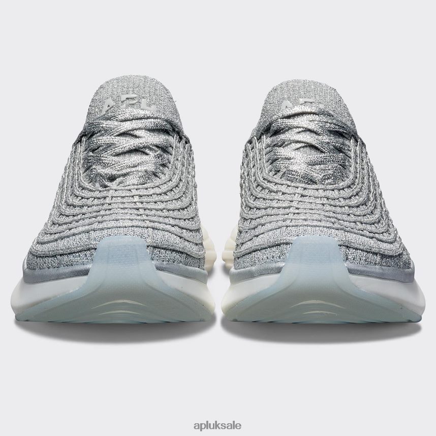 APL TechLoom Zipline 69 - VH8XNZ855 APL Shoes UK Metallic Silver/White Men Running