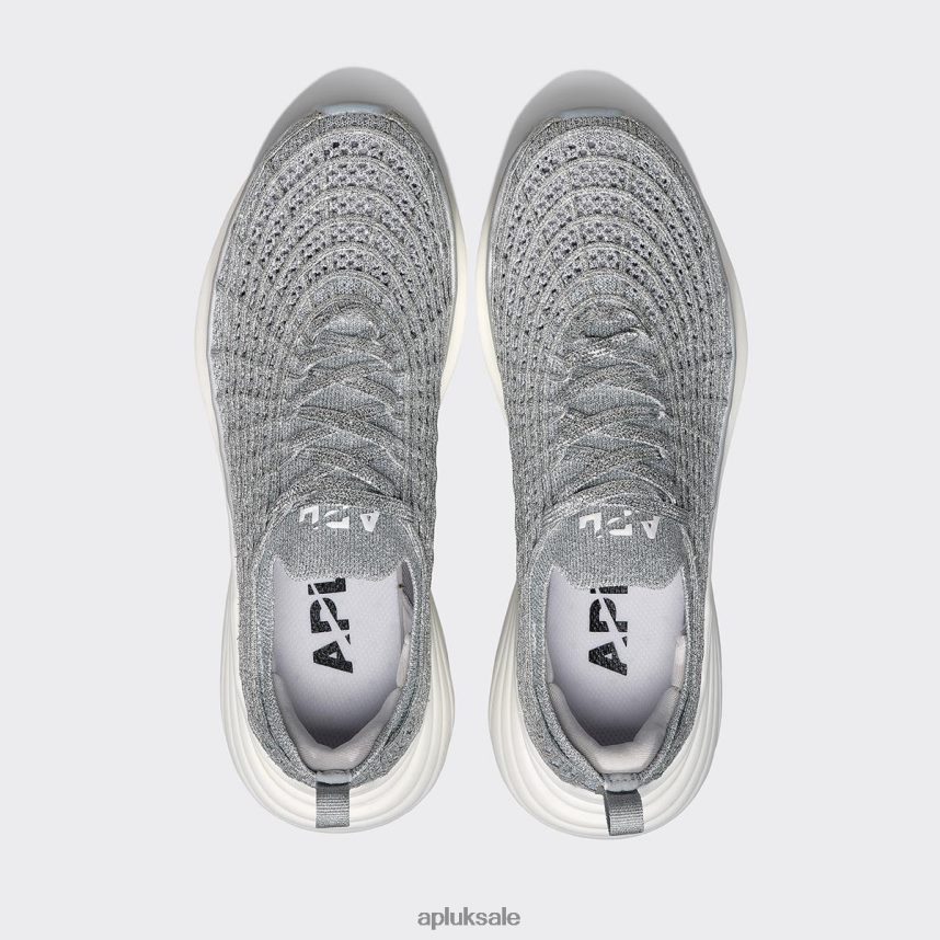 APL TechLoom Zipline 69 - VH8XNZ855 APL Shoes UK Metallic Silver/White Men Running