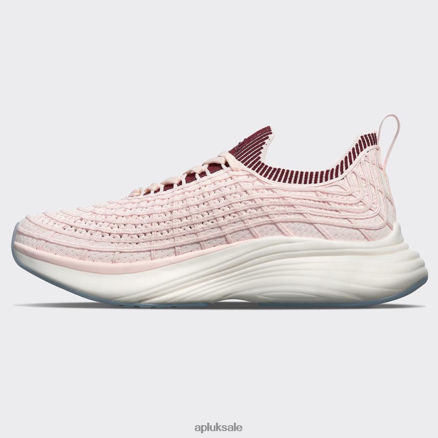 APL TechLoom Zipline 69 - VH8XNZ857 APL Shoes UK Sea Salt/Burgundy/Ribbed Men Running