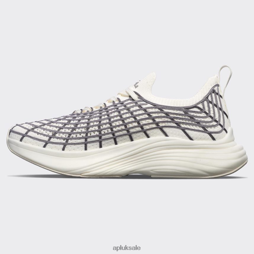 APL TechLoom Zipline 69 - VH8XNZ858 APL Shoes UK Ivory/Cement/Smoke Men Running