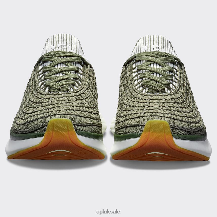 APL TechLoom Zipline 70 - VH8XNZ860 APL Shoes UK Fatigue/Ivory/Ribbed Men Running