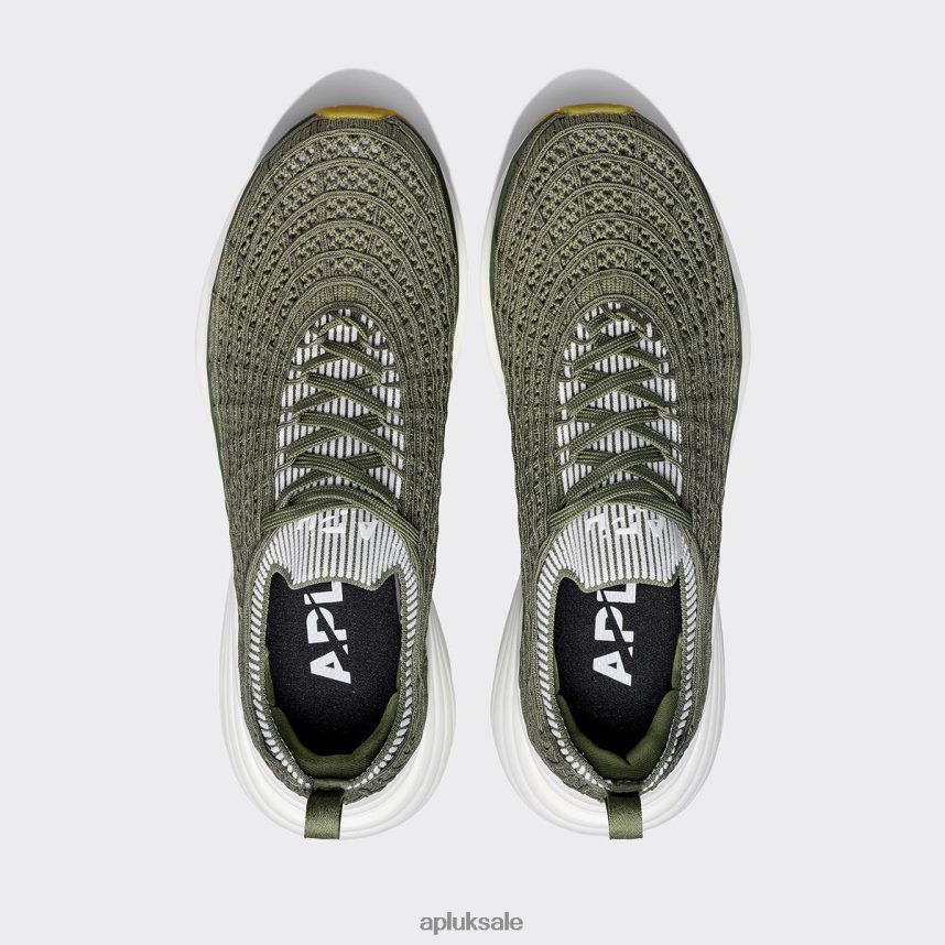 APL TechLoom Zipline 70 - VH8XNZ860 APL Shoes UK Fatigue/Ivory/Ribbed Men Running