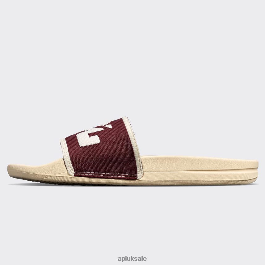 APL Big Logo TechLoom Slide 5 - VH8XNZ1004 APL Shoes UK Vanilla/Burgundy/Sea Salt Men Slides
