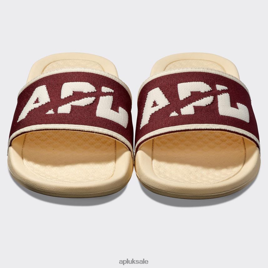 APL Big Logo TechLoom Slide 5 - VH8XNZ1004 APL Shoes UK Vanilla/Burgundy/Sea Salt Men Slides