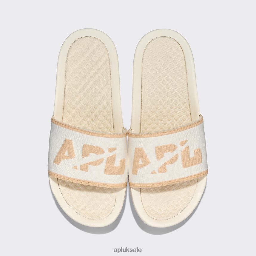 APL Big Logo TechLoom Slide 5 - VH8XNZ1005 APL Shoes UK Ivory/Warm Silk Men Slides