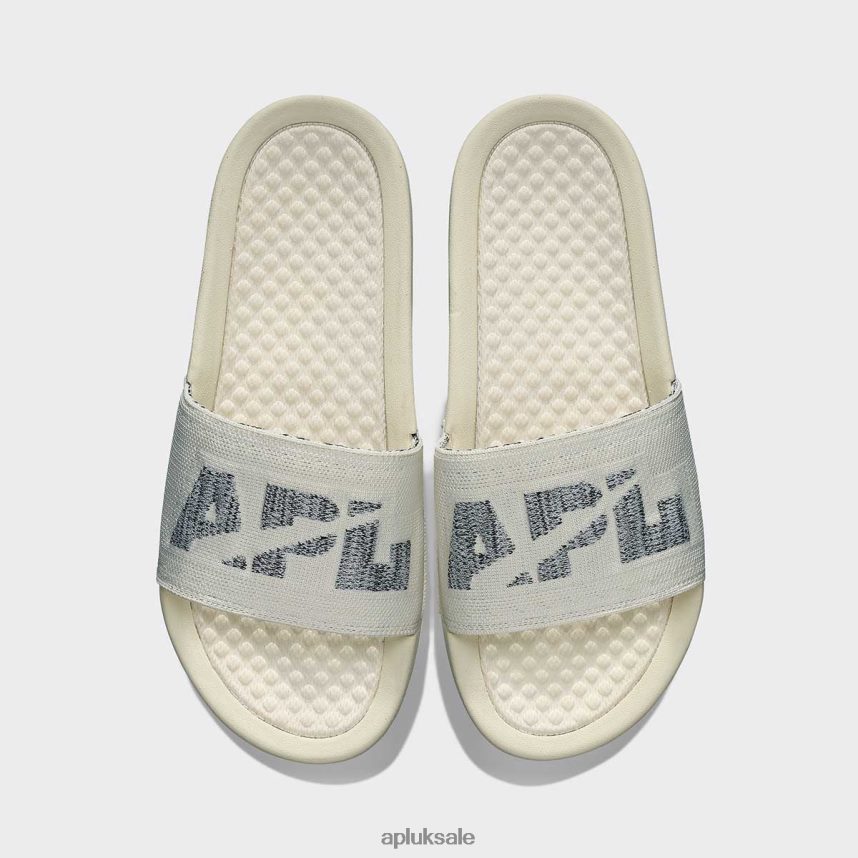 APL Big Logo TechLoom Slide 5 - VH8XNZ992 APL Shoes UK Pristine/Heather Grey Men Slides
