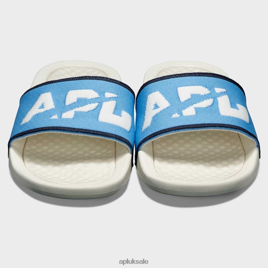 APL Big Logo TechLoom Slide 5 - VH8XNZ993 APL Shoes UK Ivory/Coastal Blue/Midnight Men Slides