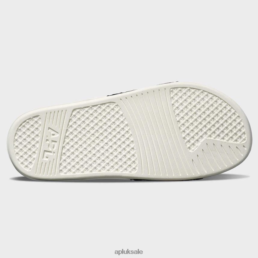 APL Big Logo TechLoom Slide 5 - VH8XNZ994 APL Shoes UK Ivory/Black Men Slides