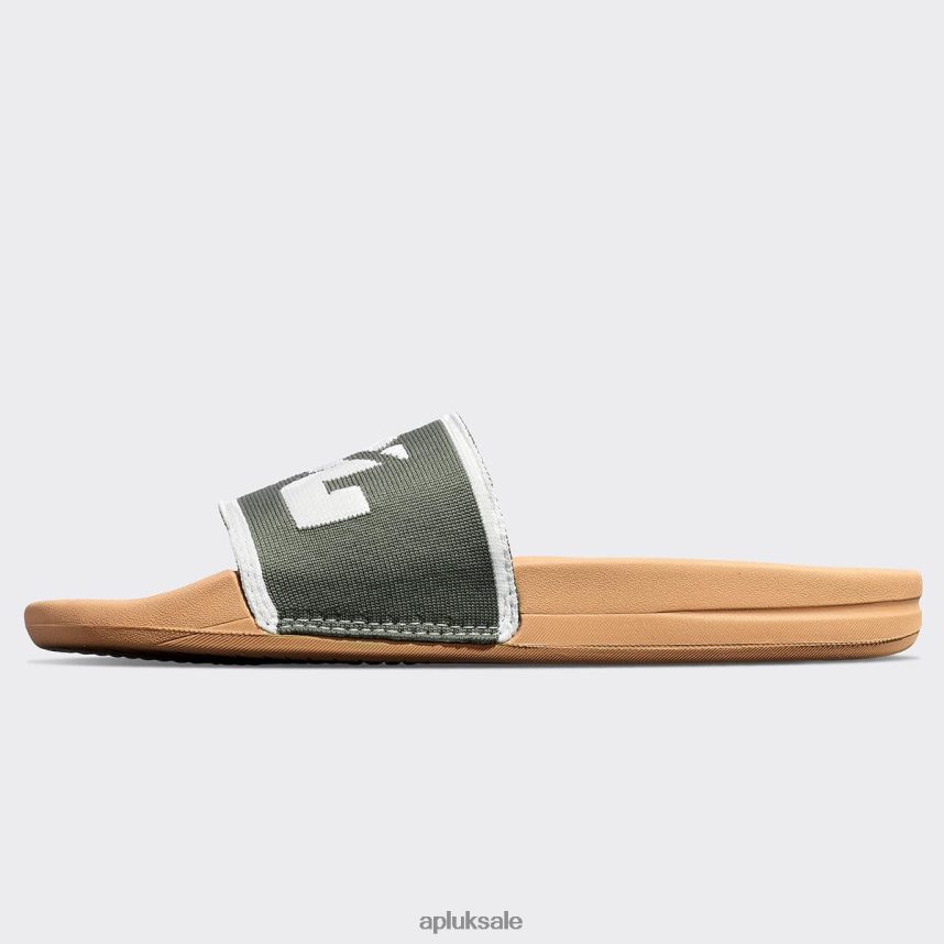 APL Big Logo TechLoom Slide 6 - VH8XNZ1009 APL Shoes UK Tan/Fatigue/Ivory Men Slides