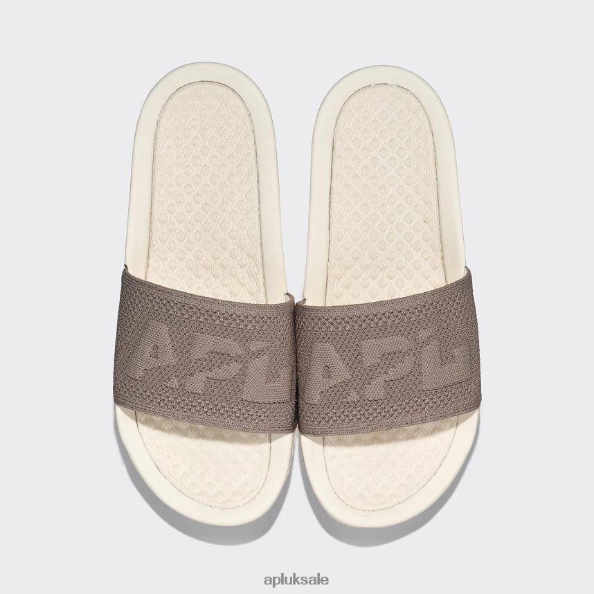 APL Big Logo TechLoom Slide 6 - VH8XNZ1012 APL Shoes UK Ivory/Tundra Men Slides