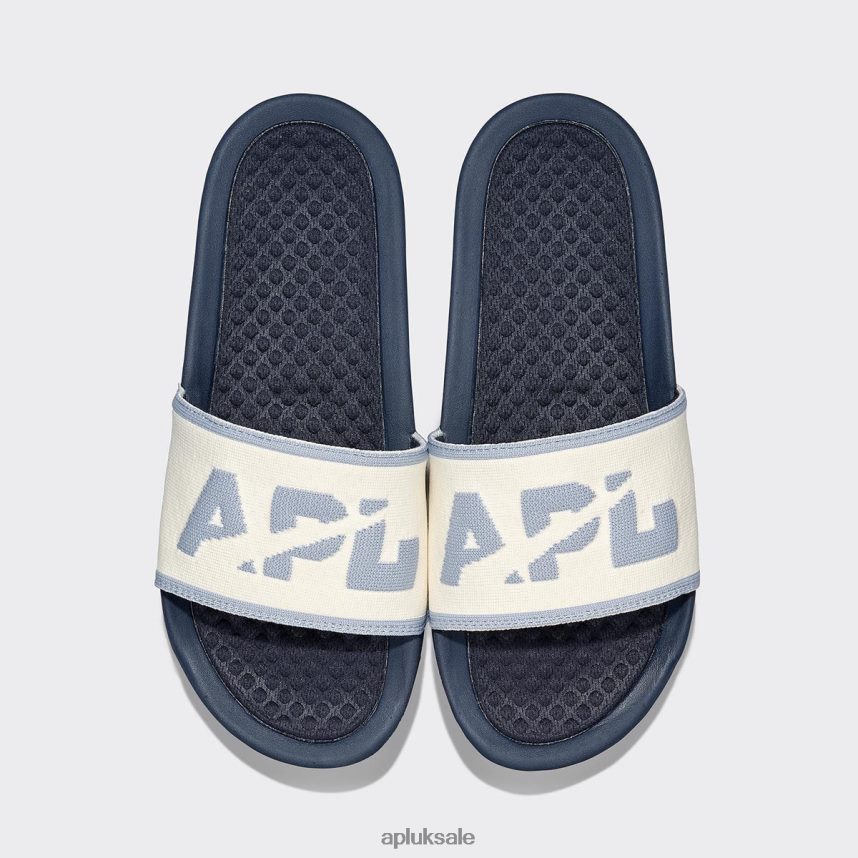 APL Big Logo TechLoom Slide 6 - VH8XNZ1014 APL Shoes UK Midnight/Pristine/Forged Blue Men Slides