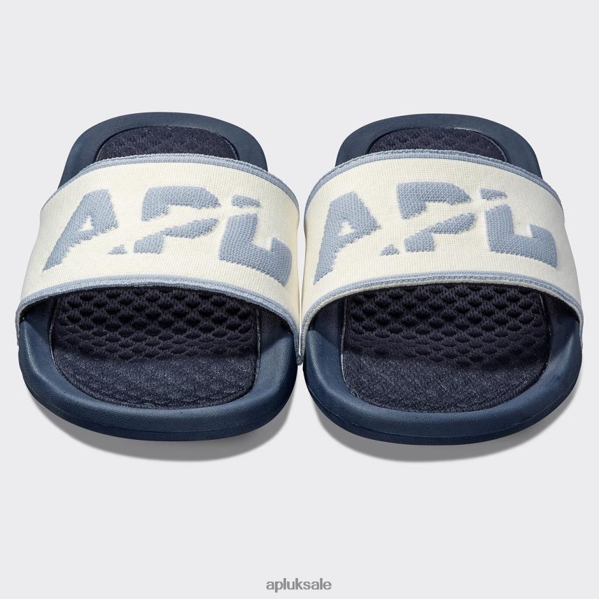 APL Big Logo TechLoom Slide 6 - VH8XNZ1014 APL Shoes UK Midnight/Pristine/Forged Blue Men Slides