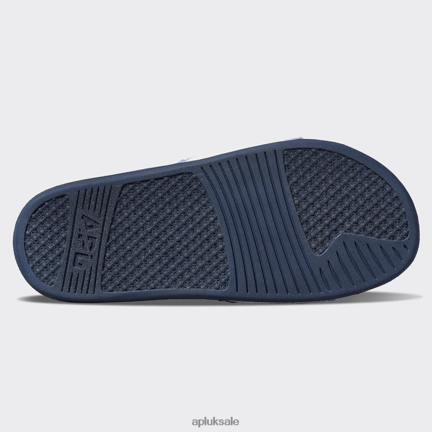 APL Big Logo TechLoom Slide 6 - VH8XNZ1014 APL Shoes UK Midnight/Pristine/Forged Blue Men Slides