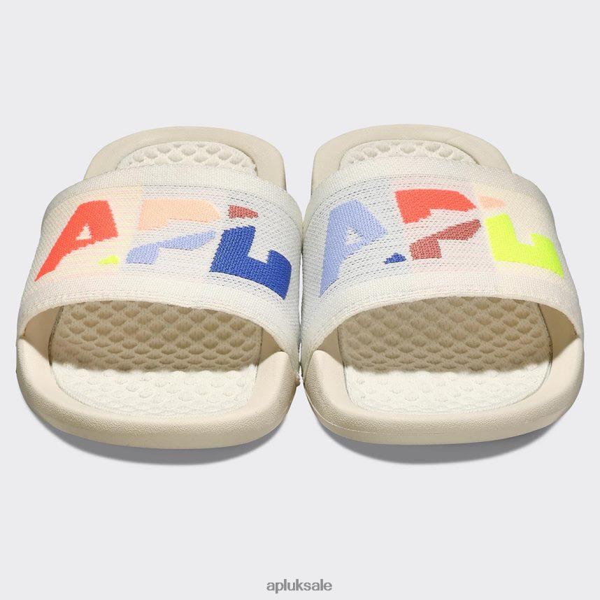 APL Big Logo TechLoom Slide 6 - VH8XNZ1018 APL Shoes UK Pristine/Neon/Blocked Men Slides