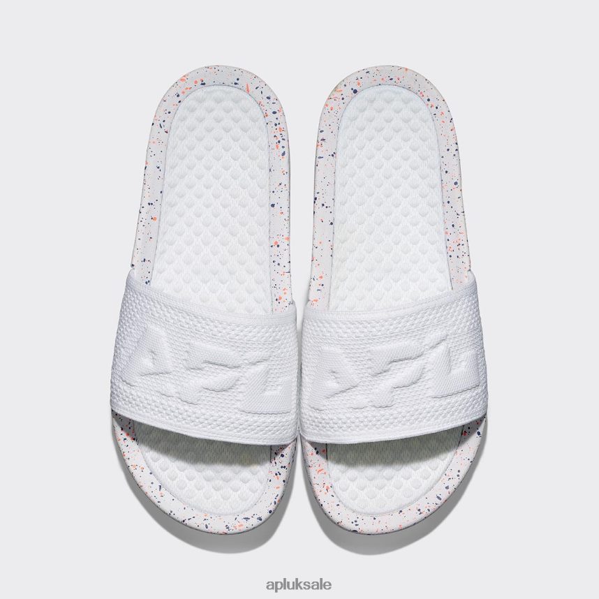 APL Big Logo TechLoom Slide 7 - VH8XNZ1038 APL Shoes UK White/Impulse Red/Blue Haze Men Slides