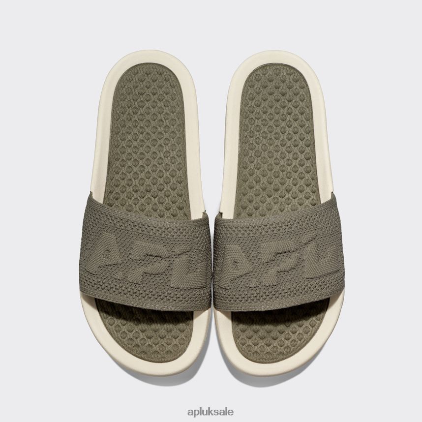 APL Big Logo TechLoom Slide 7 - VH8XNZ1041 APL Shoes UK Fatigue/Pristine Men Slides