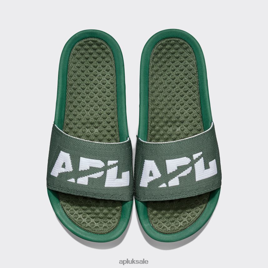 APL Big Logo TechLoom Slide 7 - VH8XNZ1043 APL Shoes UK Great Green/White Men Slides