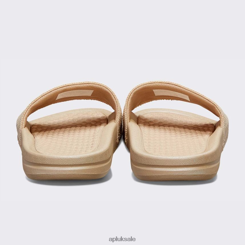 APL Big Logo TechLoom Slide 7 - VH8XNZ1053 APL Shoes UK Metallic Champagne Men Slides