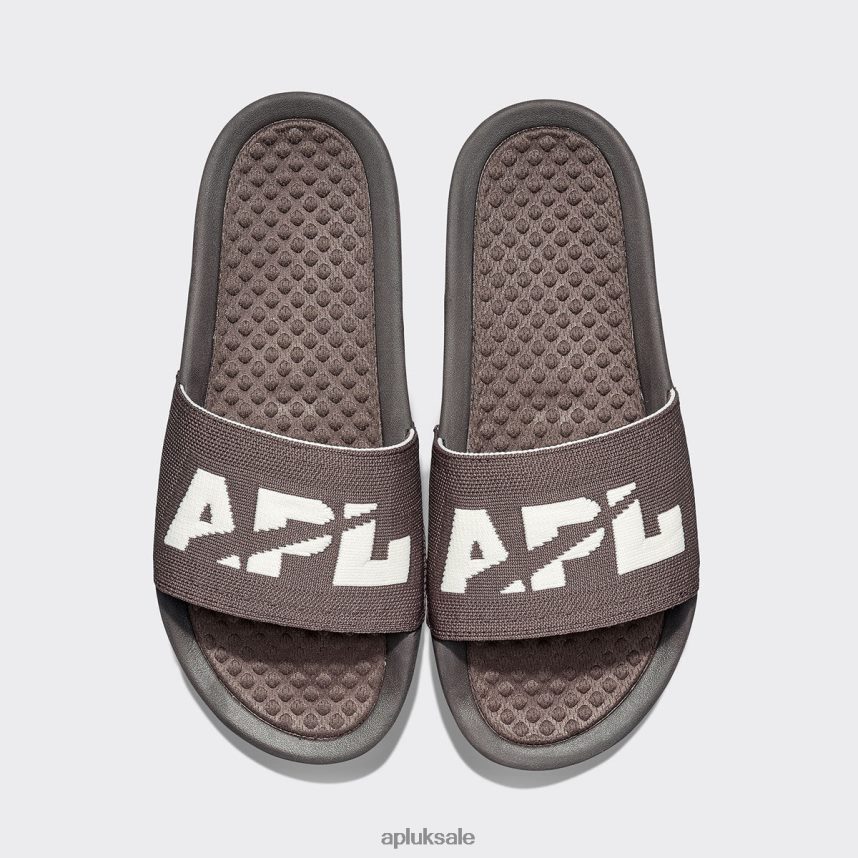 APL Big Logo TechLoom Slide 7 - VH8XNZ1054 APL Shoes UK Chocolate/Pristine Men Slides