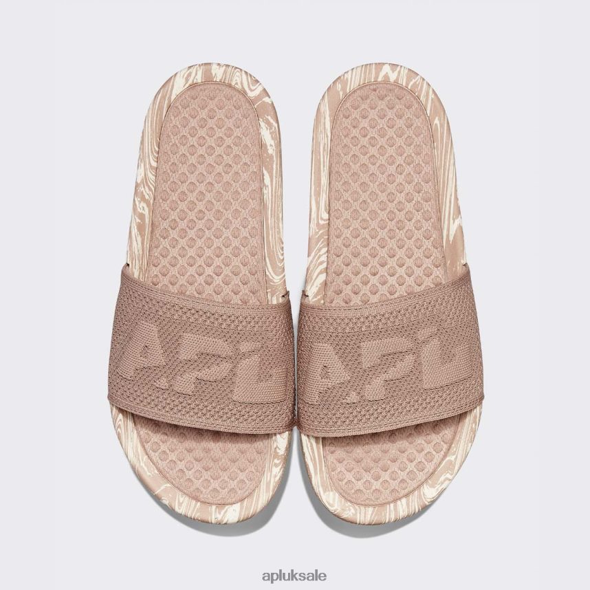 APL Big Logo TechLoom Slide 7 - VH8XNZ1061 APL Shoes UK Almond/Pristine/Marble Men Slides