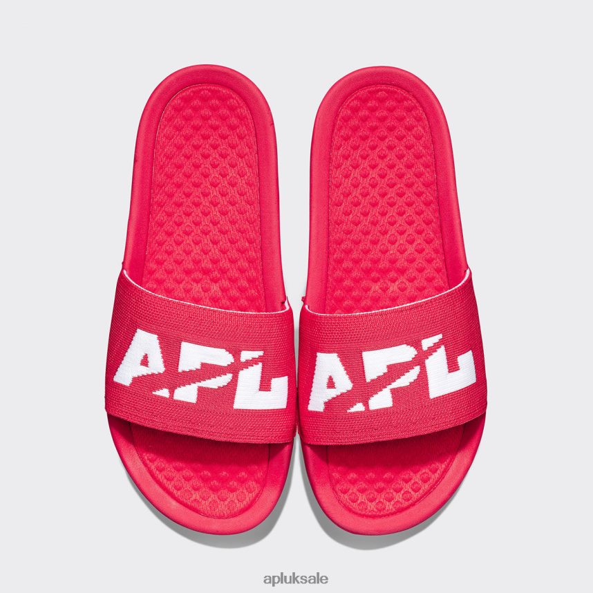 APL Big Logo TechLoom Slide 8 - VH8XNZ1067 APL Shoes UK Red/White Men Slides