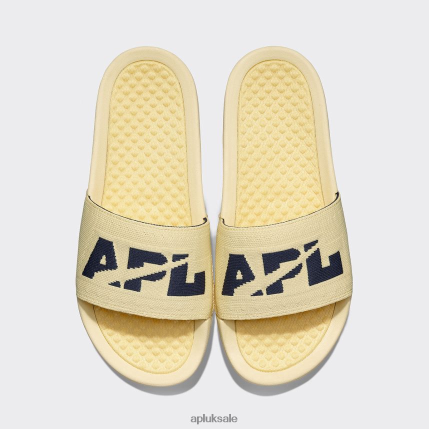 APL Big Logo TechLoom Slide 8 - VH8XNZ1082 APL Shoes UK Lemon Zest/Midnight Men Slides