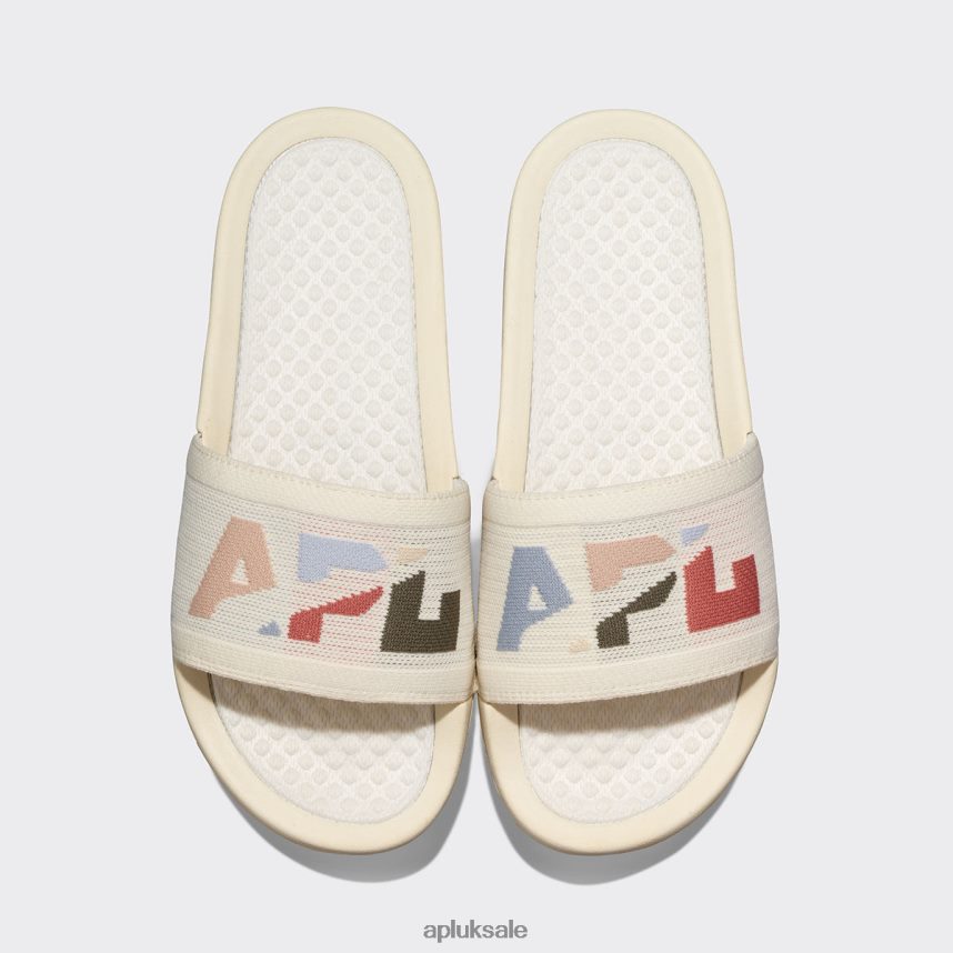 APL Big Logo TechLoom Slide 8 - VH8XNZ1086 APL Shoes UK Pristine/Pastel/Blocked Men Slides