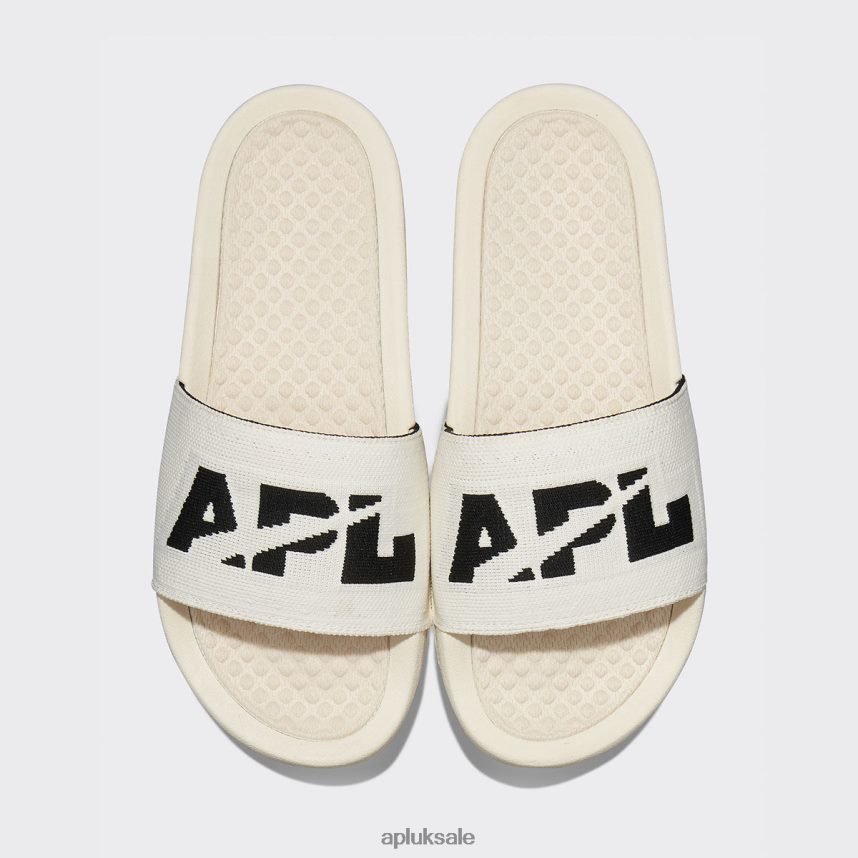 APL Big Logo TechLoom Slide 9 - VH8XNZ1098 APL Shoes UK Pristine/Black Men Slides