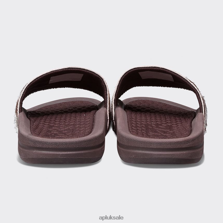 APL Iconic Slide - VH8XNZ1102 APL Shoes UK Deep Brown/White/Cow Men Slides