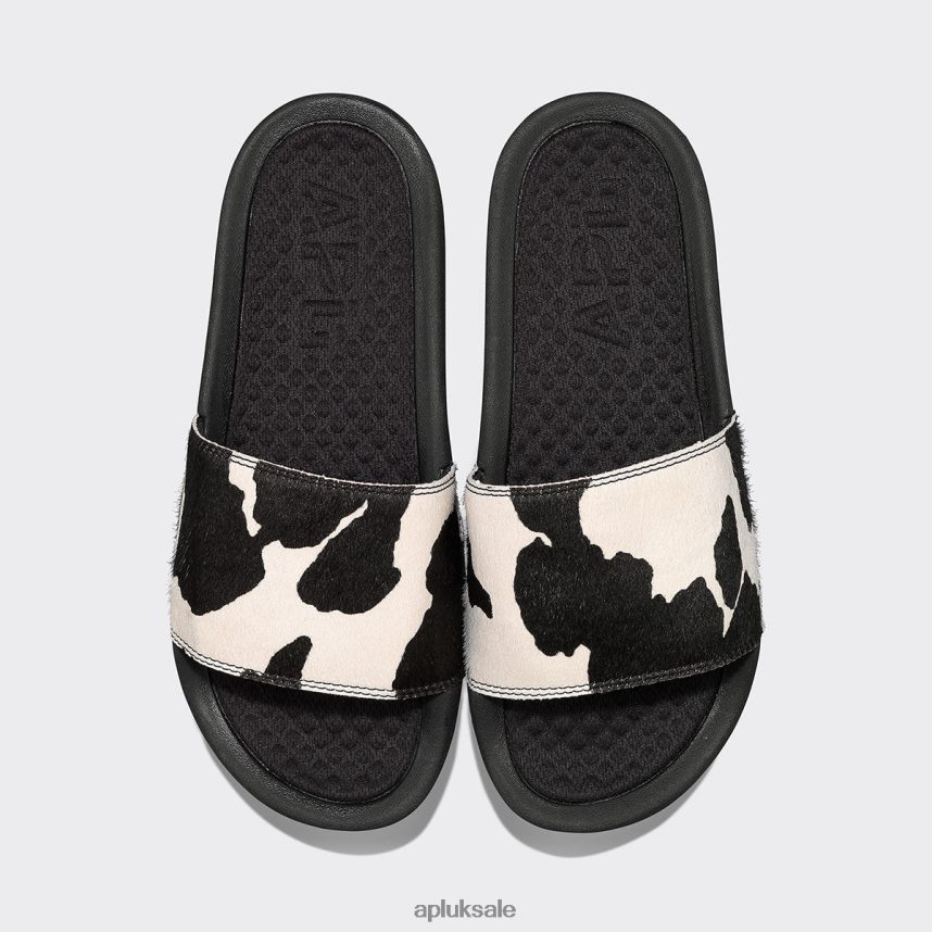 APL Iconic Slide - VH8XNZ1103 APL Shoes UK Black/White/Cow Men Slides