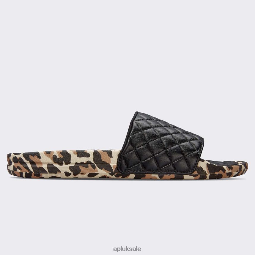 APL Lusso Slide 16 - VH8XNZ1050 APL Shoes UK Black/Leopard Men Slides