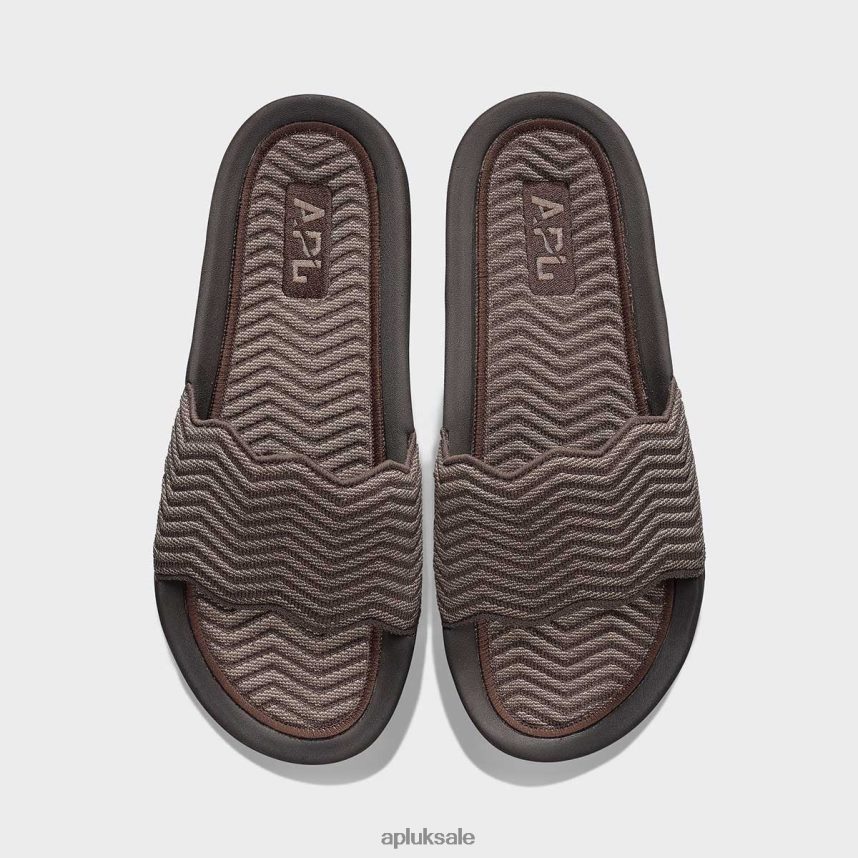 APL TechLoom ZigZag Slide - VH8XNZ987 APL Shoes UK Chocolate/Almond Men Slides