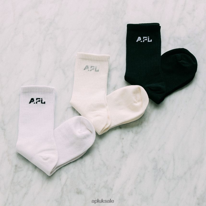 APL Lux Logo Sock 3-Pack - VH8XNZ708 APL UK Sale White/Black Unisex Accessories
