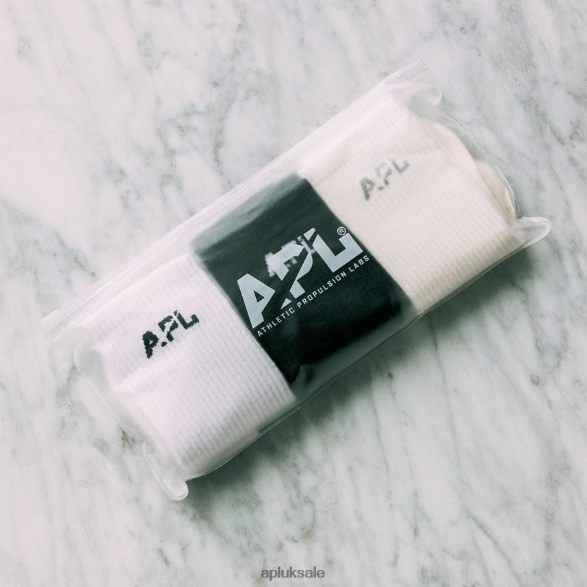 APL Lux Logo Sock 3-Pack - VH8XNZ708 APL UK Sale White/Black Unisex Accessories