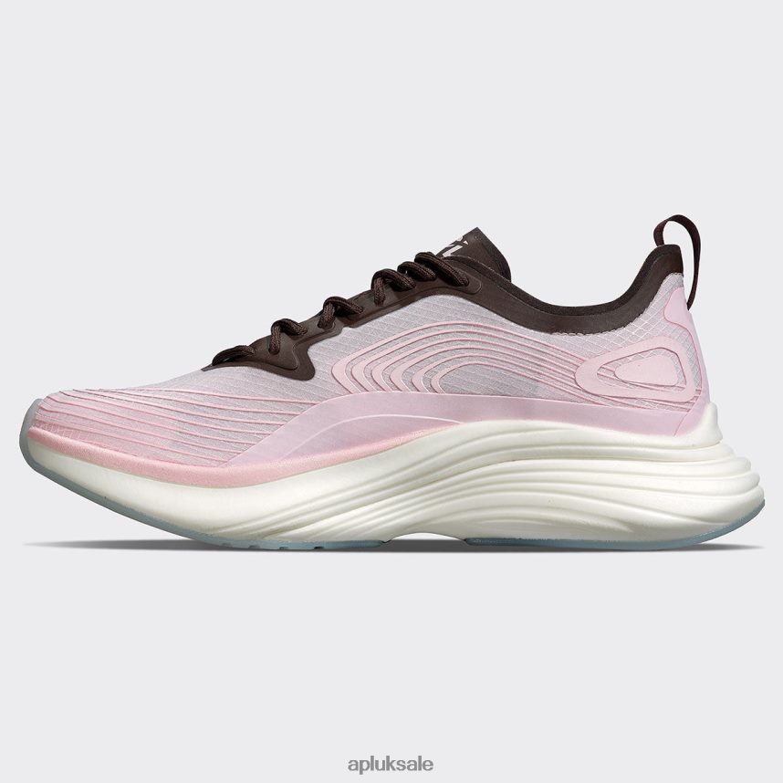 APL Streamline 18 - VH8XNZ44 APL Shoes UK Bleached Pink/Chocolate/White Women Running