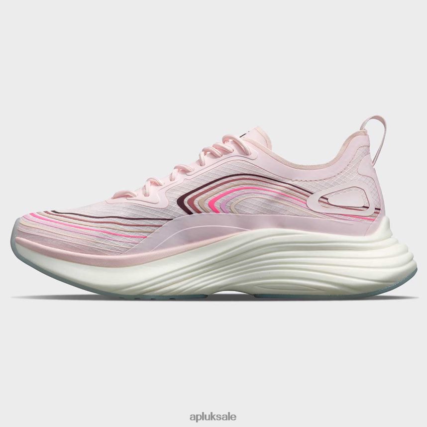 APL Streamline 18 - VH8XNZ64 APL Shoes UK Bleached Pink/Burgundy/White Women Running