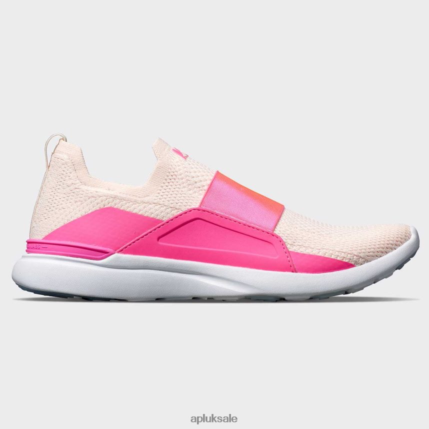 APL TechLoom Bliss 24 - VH8XNZ66 APL Shoes UK Creme/Fusion Pink/White Women Running