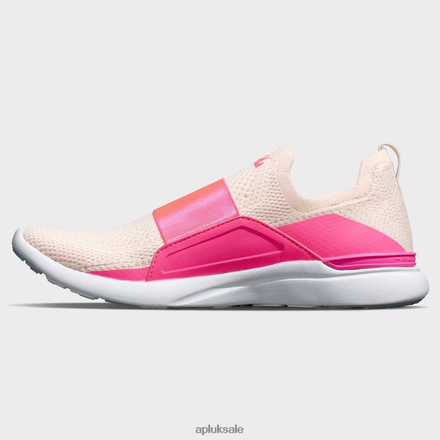 APL TechLoom Bliss 24 - VH8XNZ66 APL Shoes UK Creme/Fusion Pink/White Women Running